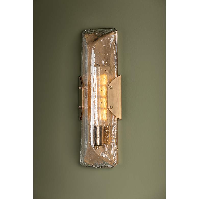 Image 6 Nordic 17 1/2" High Patina Brass Wall Sconce more views