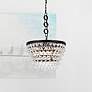 Thumbnail1 of Nordic 19" Wide Black and Clear Crystal 5-Light Pendant