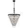 Nordic 24" Wide Black Crystal 7-Light Chandelier