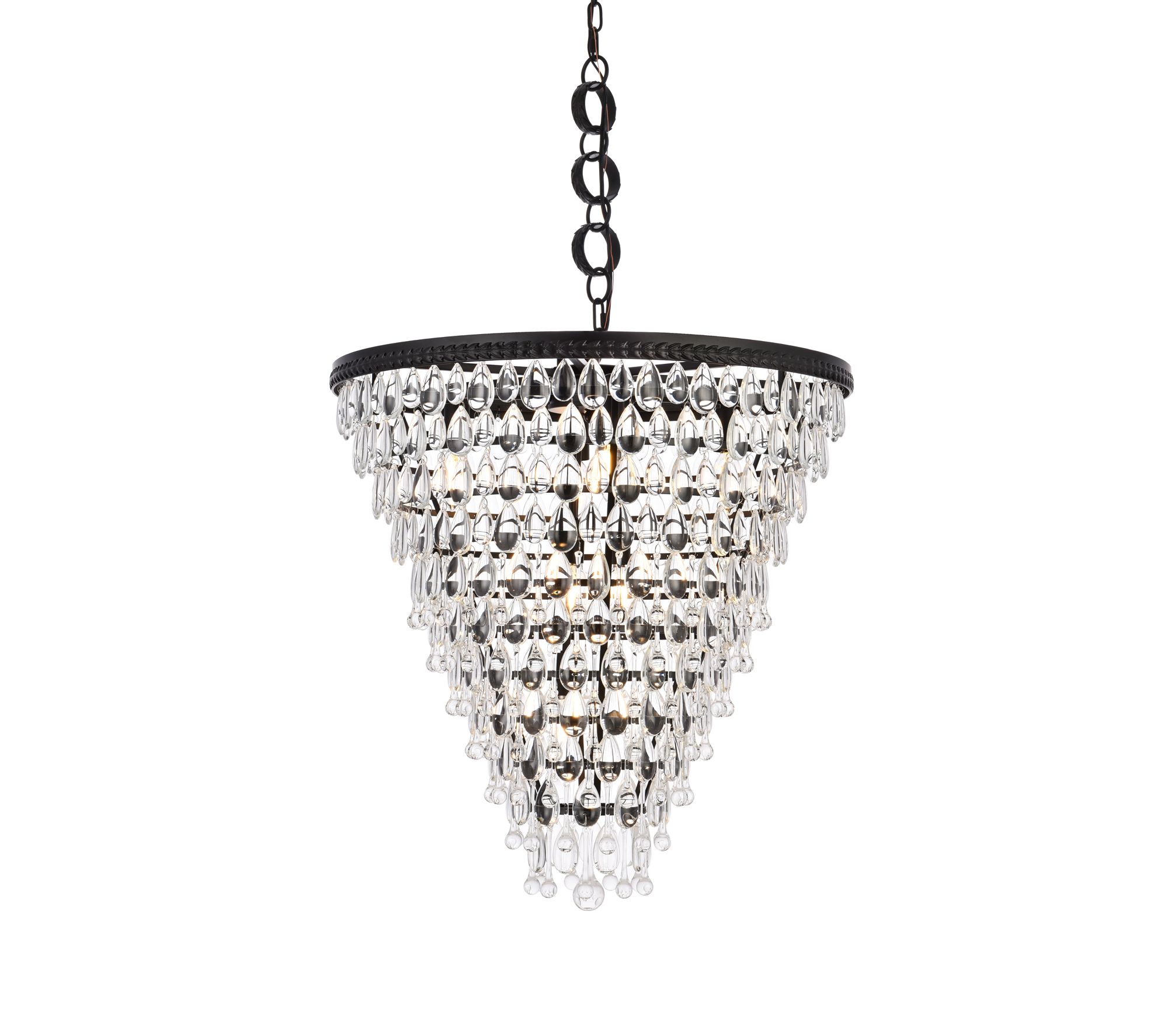 Image 3 Nordic 24" Wide Black Crystal 7-Light Chandelier more views
