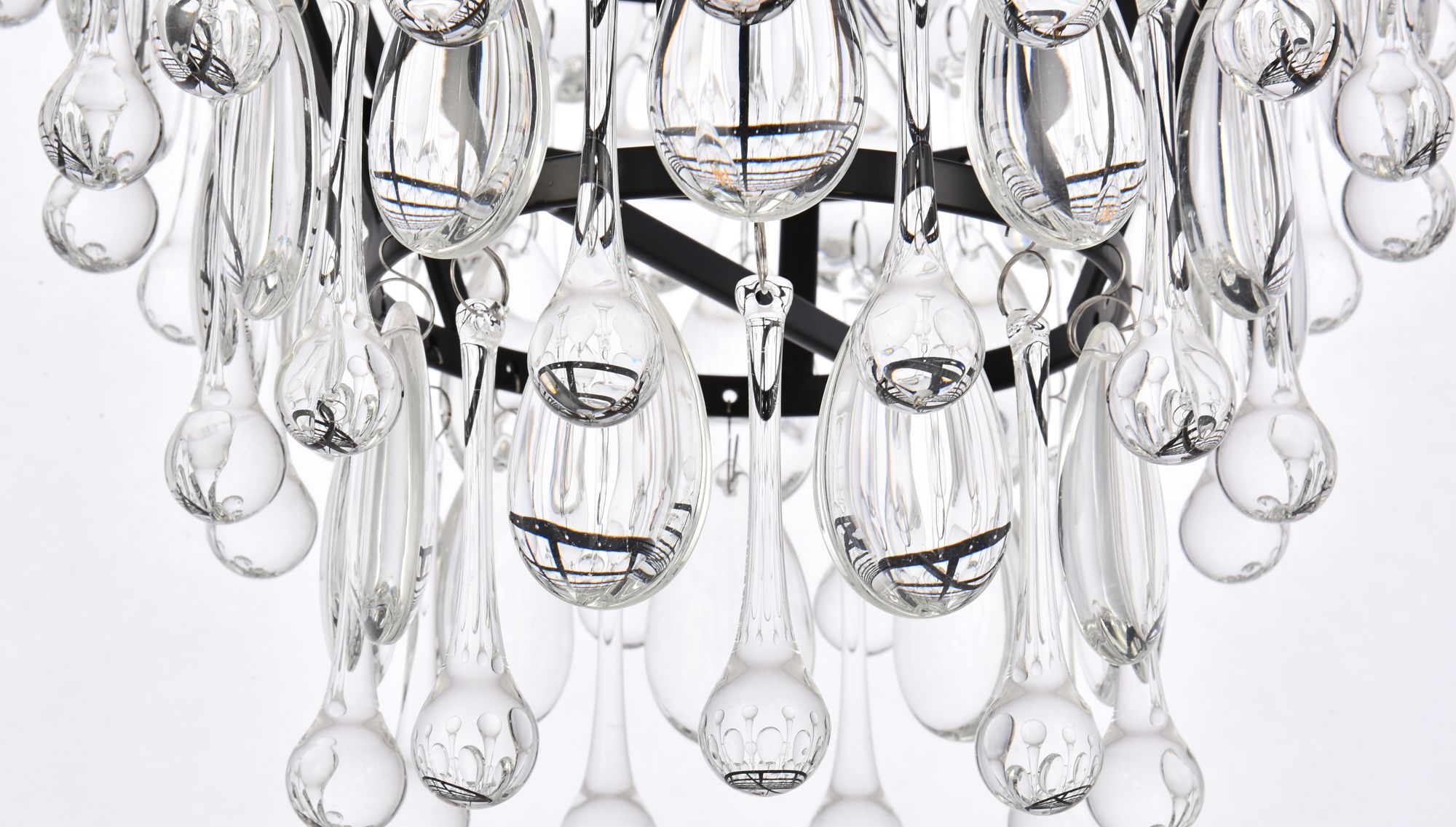 Image 4 Nordic 24" Wide Black Crystal 7-Light Chandelier more views