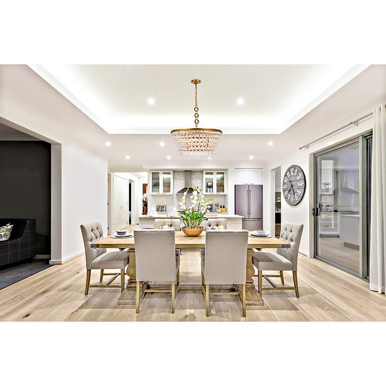 Image 2 Nordic 28" Wide Brass and Clear Crystal Chandelier more views