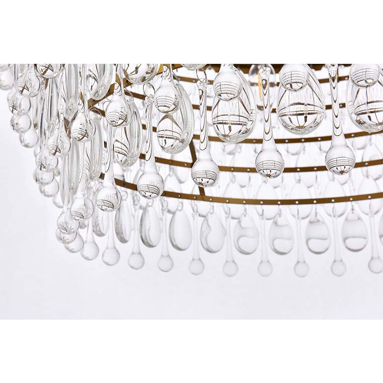 Image 4 Nordic 28" Wide Brass and Clear Crystal Chandelier more views