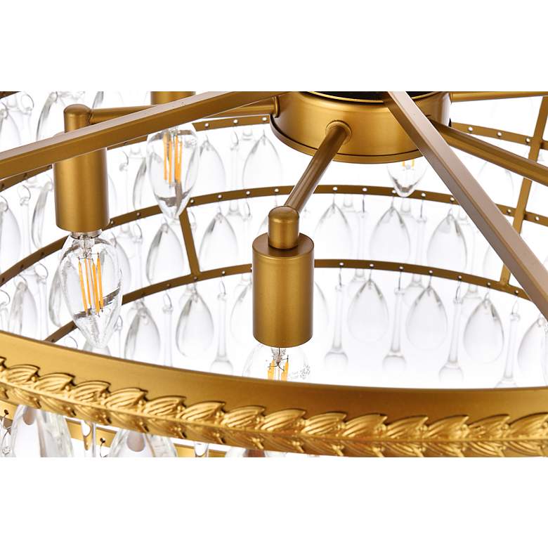 Image 5 Nordic 28" Wide Brass and Clear Crystal Chandelier more views