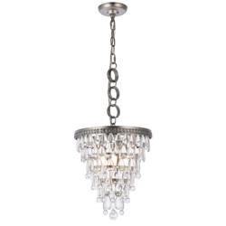 Nordic 3 Lt Antique Silver Pendant Clear