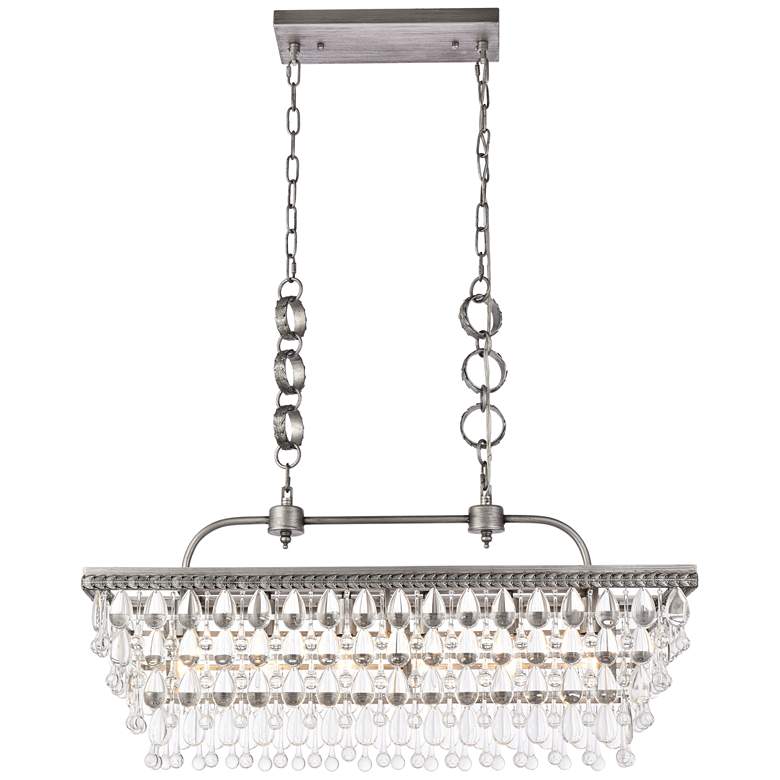 Image 2 Nordic 32" Rectangle Pendant In Antique Silver