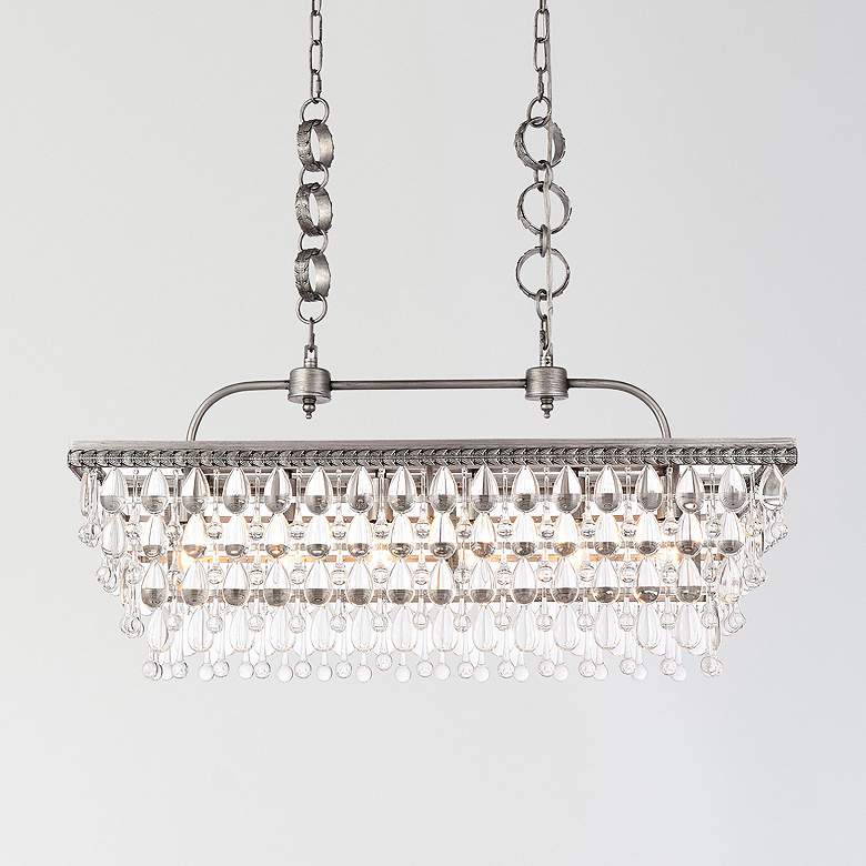 Image 1 Nordic 32" Rectangle Pendant In Antique Silver