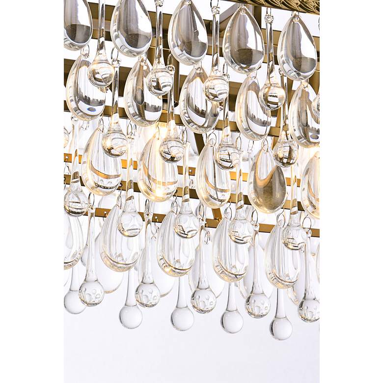 Image 4 Nordic 32" Wide Brass and Clear Crystal 6-Light Pendant more views