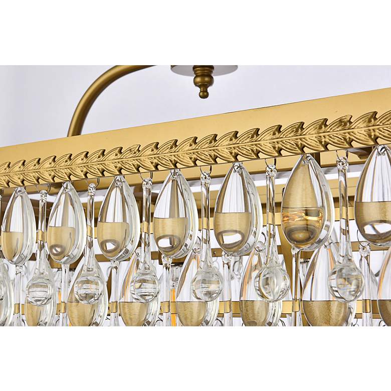 Image 6 Nordic 32" Wide Brass and Clear Crystal 6-Light Pendant more views