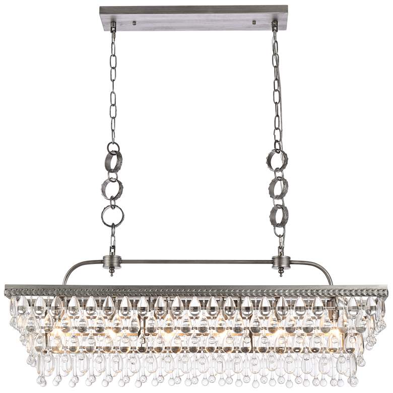 Image 1 Nordic 40" Rectangle Pendant In Antique Silver