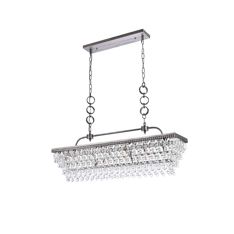 Image 7 Nordic 40" Rectangle Pendant In Antique Silver more views
