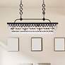 2_Nordic 40" Wide Black Iron Clear Glass 6-Light Pendant