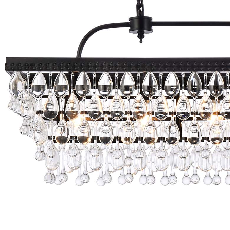 Image 4 Nordic 40" Wide Black Iron Clear Glass 6-Light Pendant more views