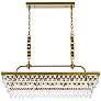 2_Nordic 40" Wide Brass and Clear Glass 6-Light Linear Pendant