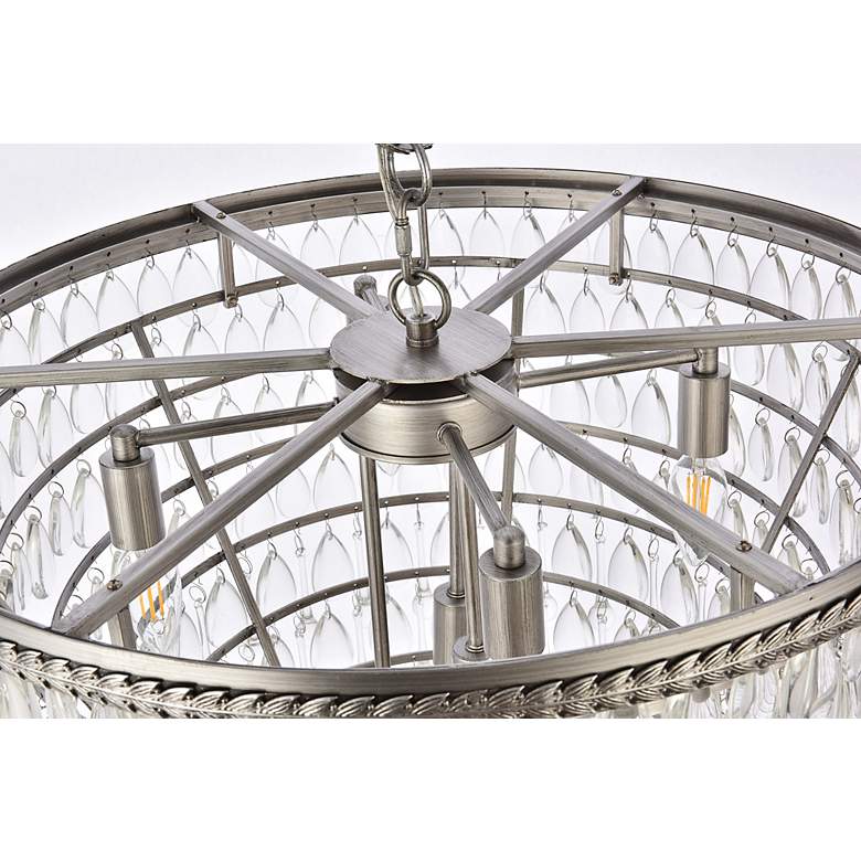 Image 6 Nordic 7 Lt Antique Silver Chandelier Clear more views