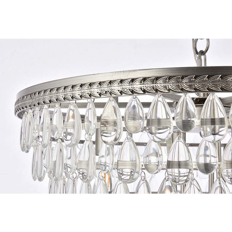 Image 7 Nordic 7 Lt Antique Silver Chandelier Clear more views