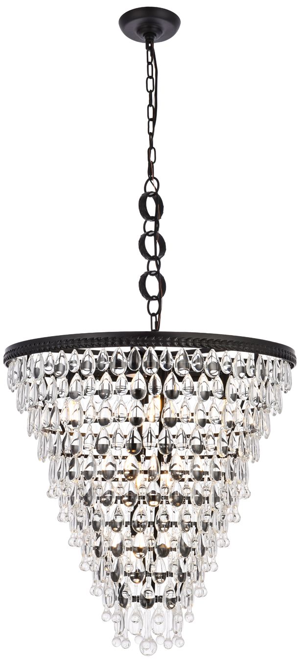 Nordic 7 Lts Black Chandelier 931H5 Lamps Plus