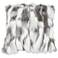 Nordic Fox White and Gray 18" Square Plush Faux Fur Pillow