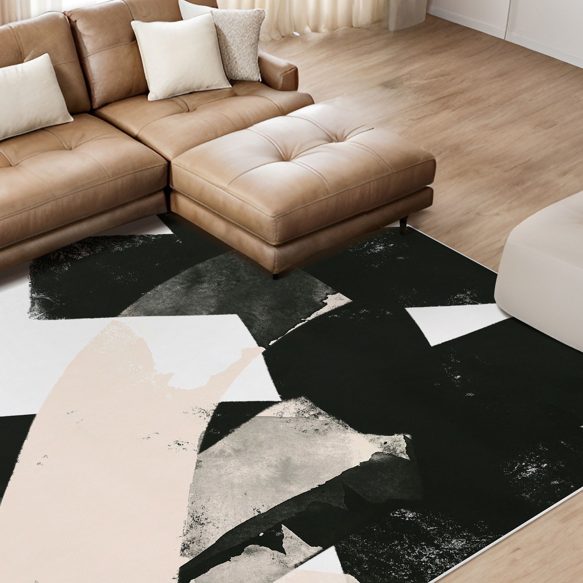 Image 5 Nordic II Washable Abstract Art Area Rug size 8'x10' more views