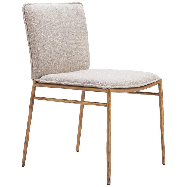 Image 1 Nordvest Dining Chair Beige & Gold