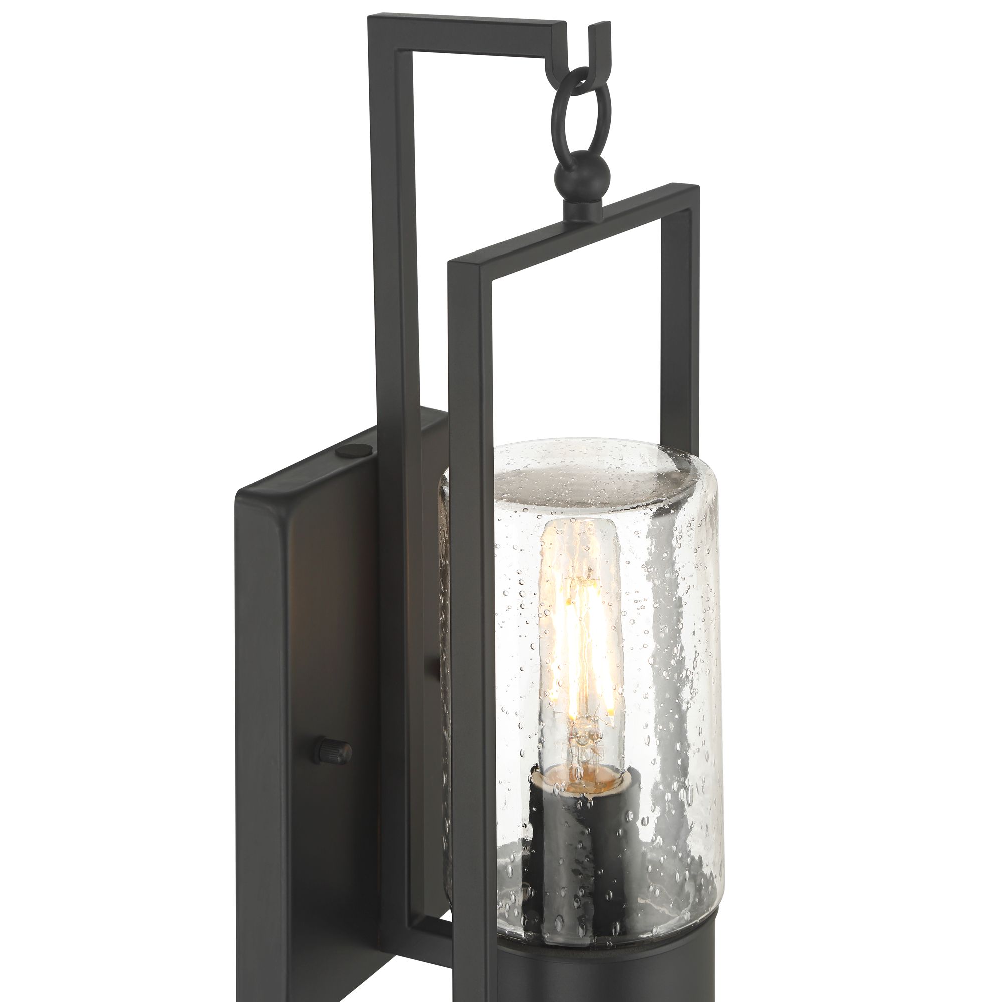 Image 3 Nordvik 15" High Black and Seeded Glass Outdoor Wall Light more views