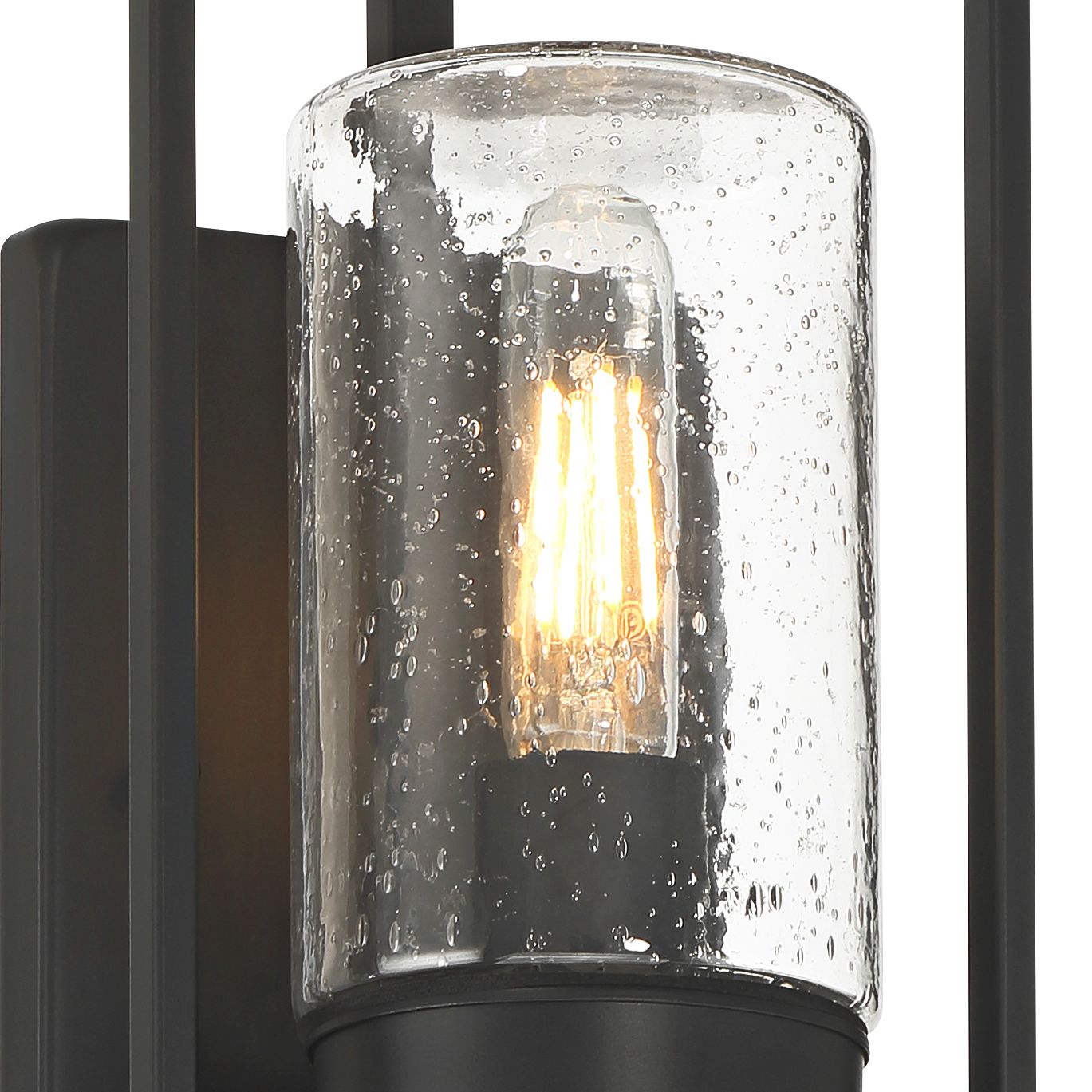 Image 4 Nordvik 15" High Black and Seeded Glass Outdoor Wall Light more views