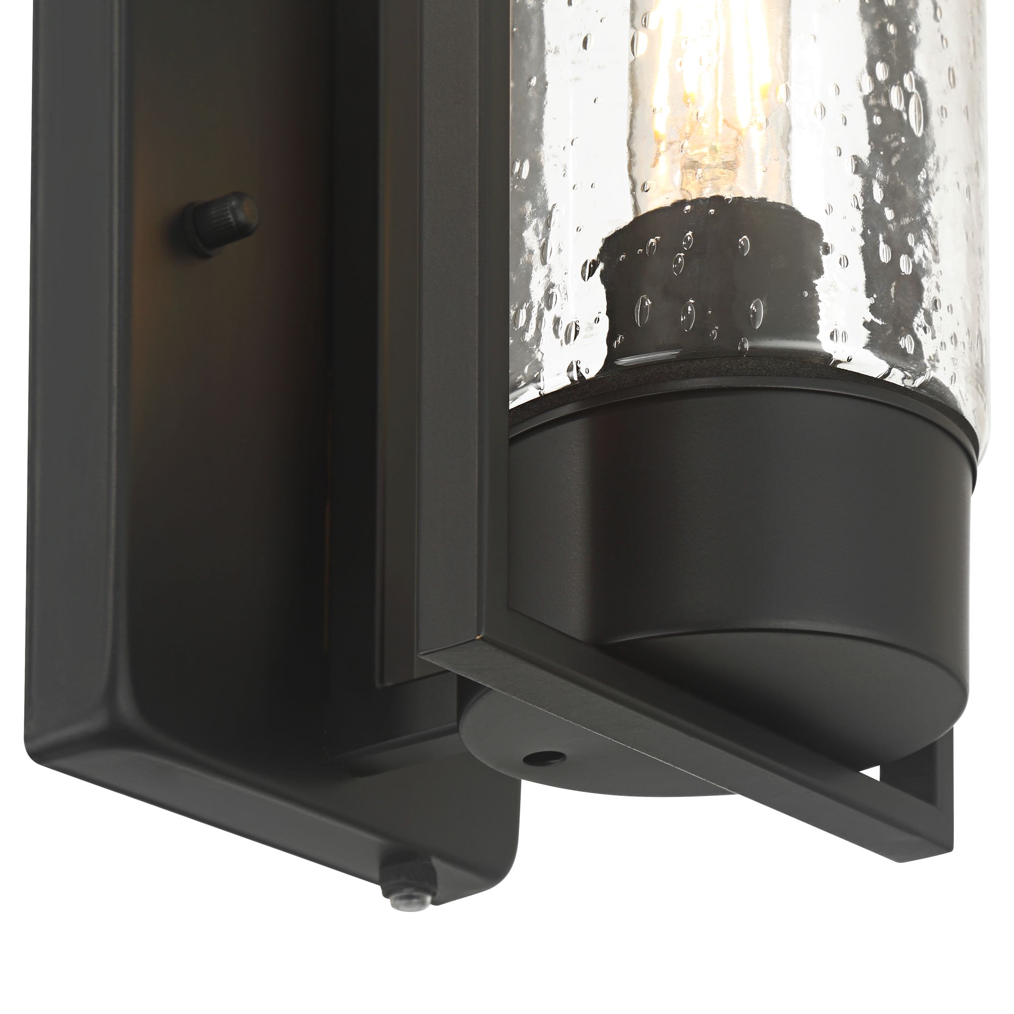 Image 5 Nordvik 15" High Black and Seeded Glass Outdoor Wall Light more views