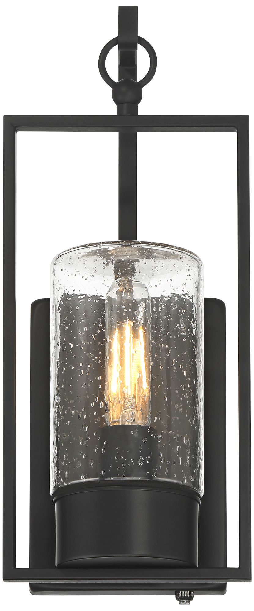 Image 6 Nordvik 15" High Black and Seeded Glass Outdoor Wall Light more views