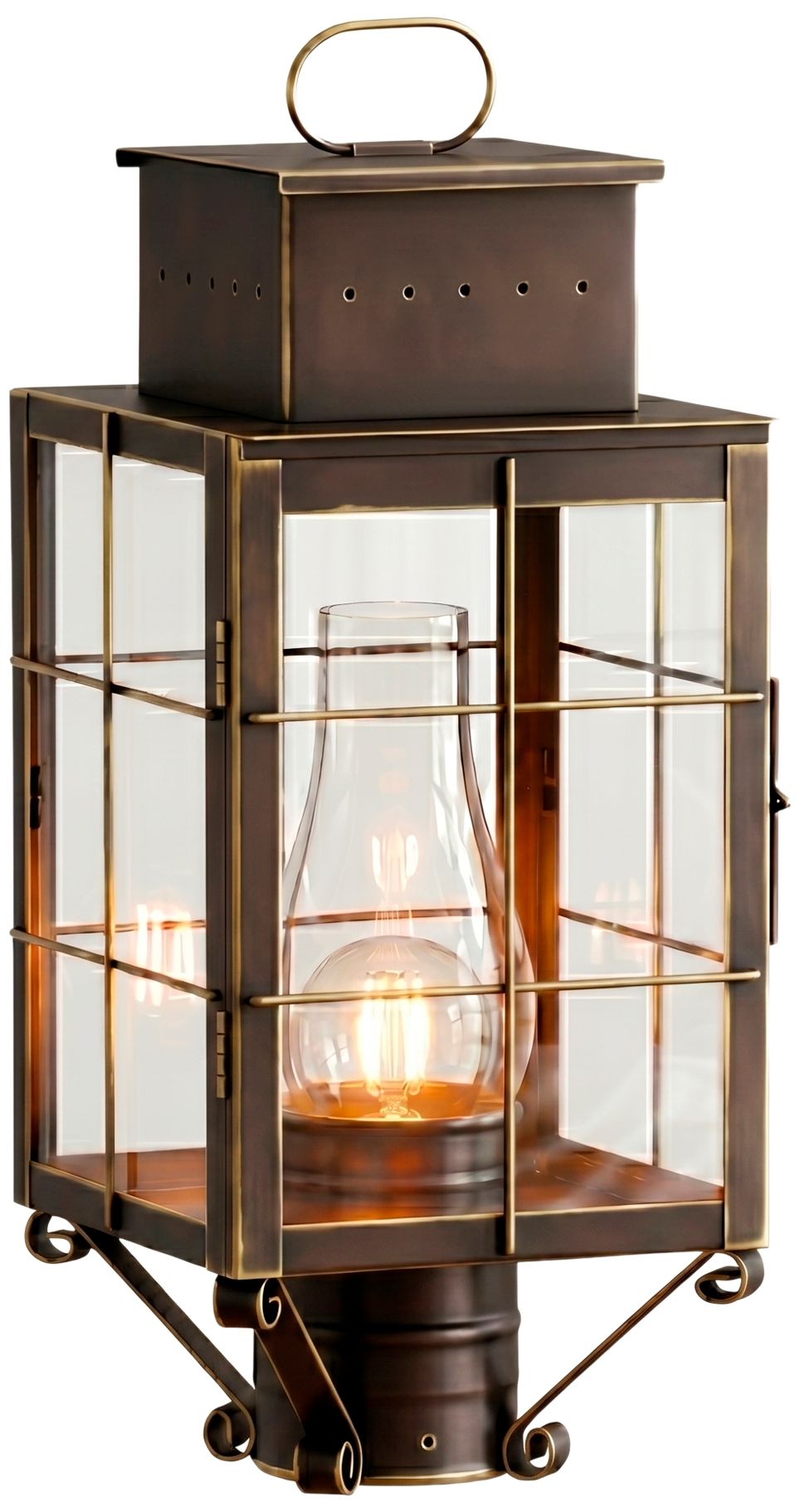 Norfield - 1 Light - 18 inch - Bronze - Solid Brass - Post Lantern