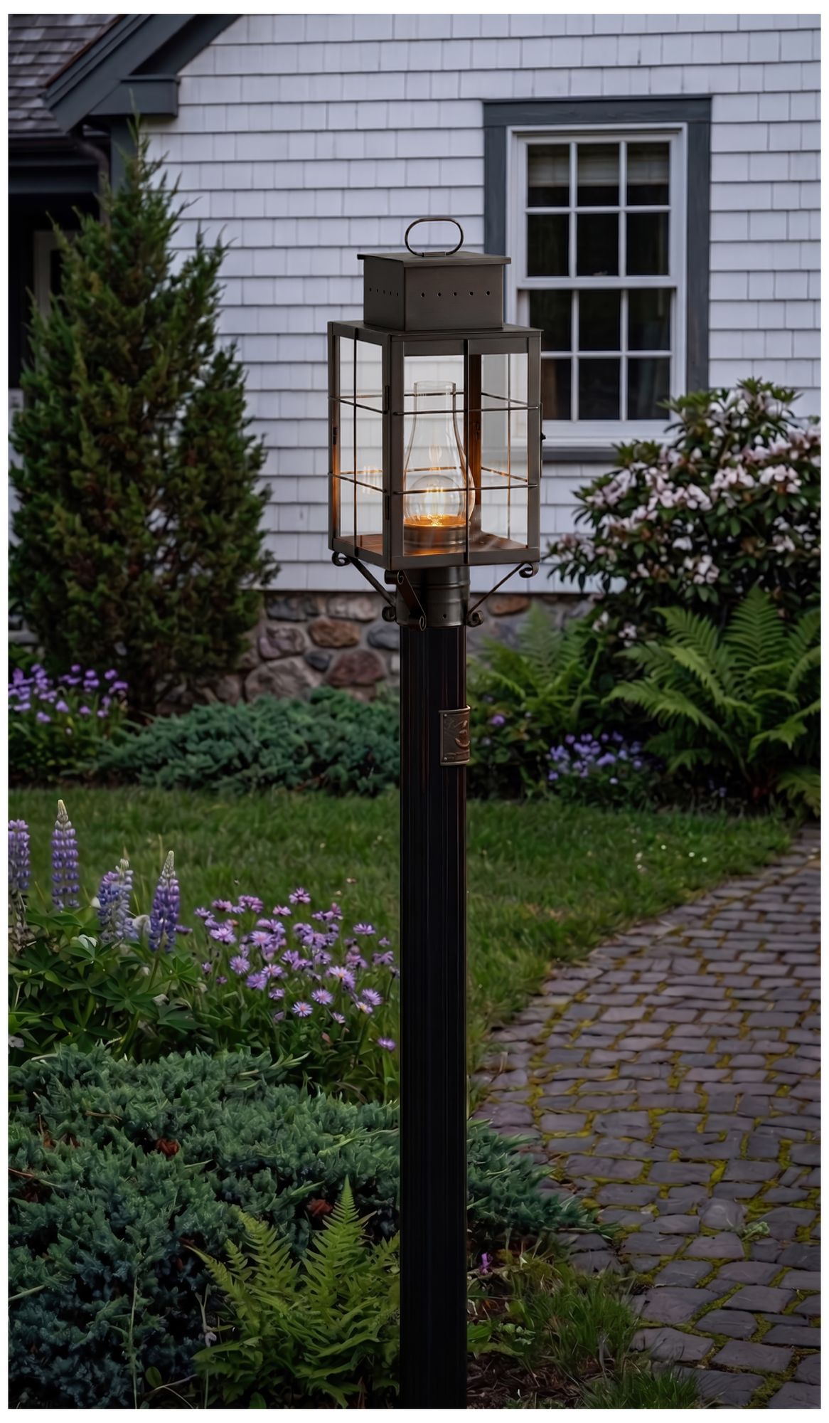 Thumbnail2 of Norfield - 1 Light - 18 inch - Dark Brass - Solid Brass - Post Lantern more views