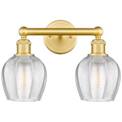 Norfolk 14.75&quot; Wide 2 Light Satin Gold Bath Vanity Light With Clear Sh