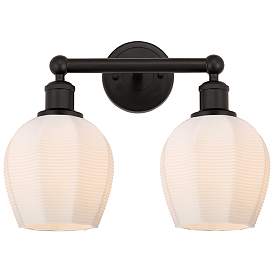 Image1 of Norfolk 15" 2-Light Oil Rubbed Bronze Bath Light w/ Matte White Shade