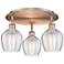 Norfolk 17.5"W 3 Light Antique Copper Flush Mount With Clear Glass Sha