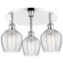 Norfolk 17.5"W 3 Light Polished Chrome Flush Mount With Clear Glass Sh