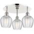 Norfolk 17.5"W 3 Light Polished Nickel Flush Mount With Clear Glass Sh