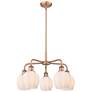 Norfolk 23.75"W 5 Light Copper Stem Hung Chandelier With White Shade