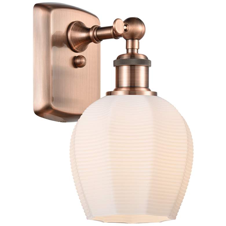 Image 1 Norfolk 6" Antique Copper Sconce w/ Matte White Shade