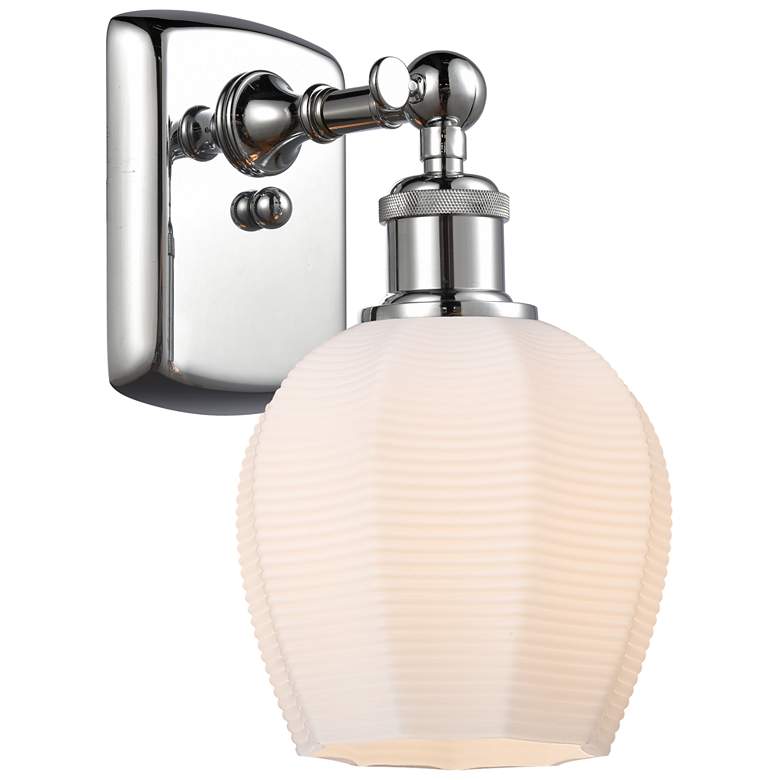 Image 1 Norfolk 6 inch Polished Chrome Sconce w/ Matte White Shade