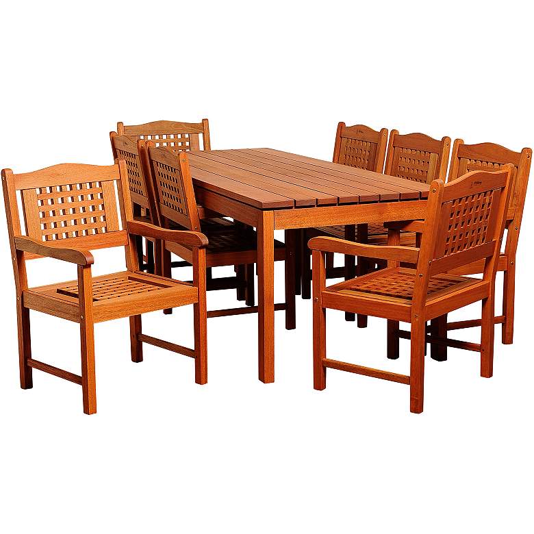 Image 1 Norfolk Eucalyptus 9-Piece Rectangular Patio Dining Set