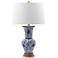 Norham Blue and White Vase Scroll Ceramic Table Lamp