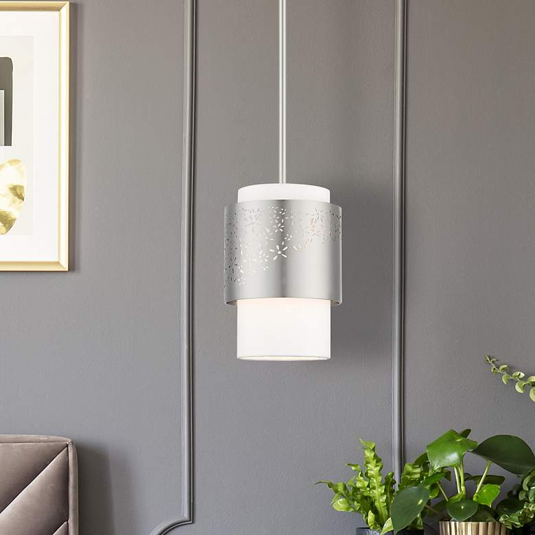 Image 1 Noria 1 Light Brushed Nickel Pendant
