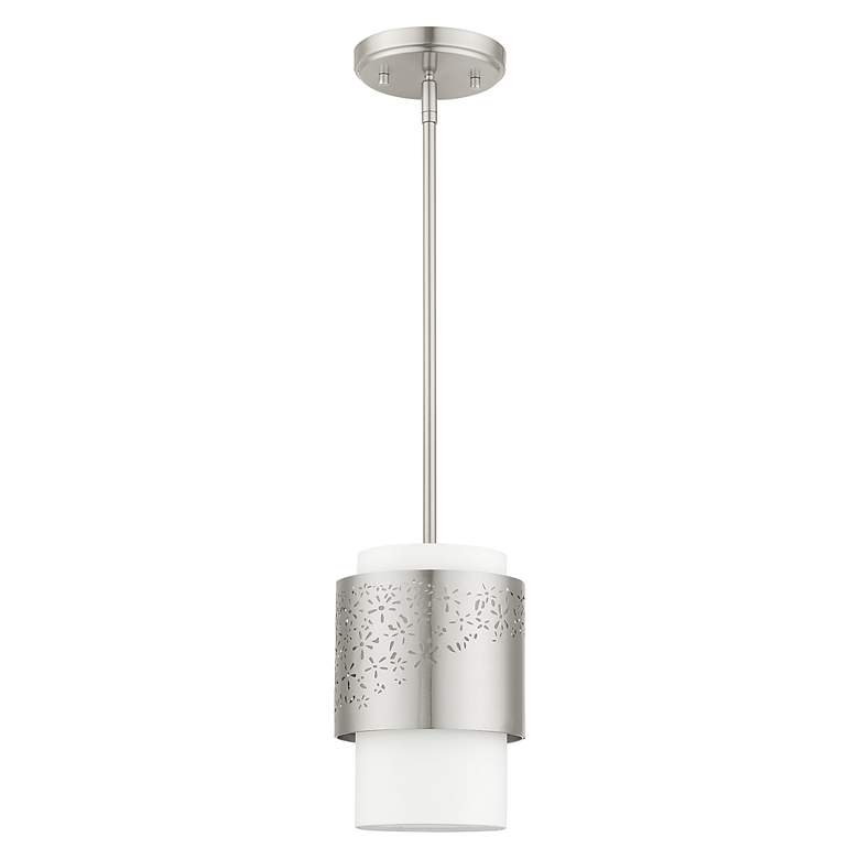 Image 3 Noria 1 Light Brushed Nickel Pendant more views