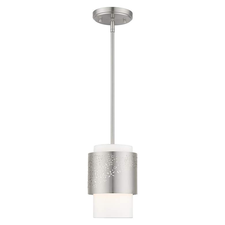 Image 4 Noria 1 Light Brushed Nickel Pendant more views