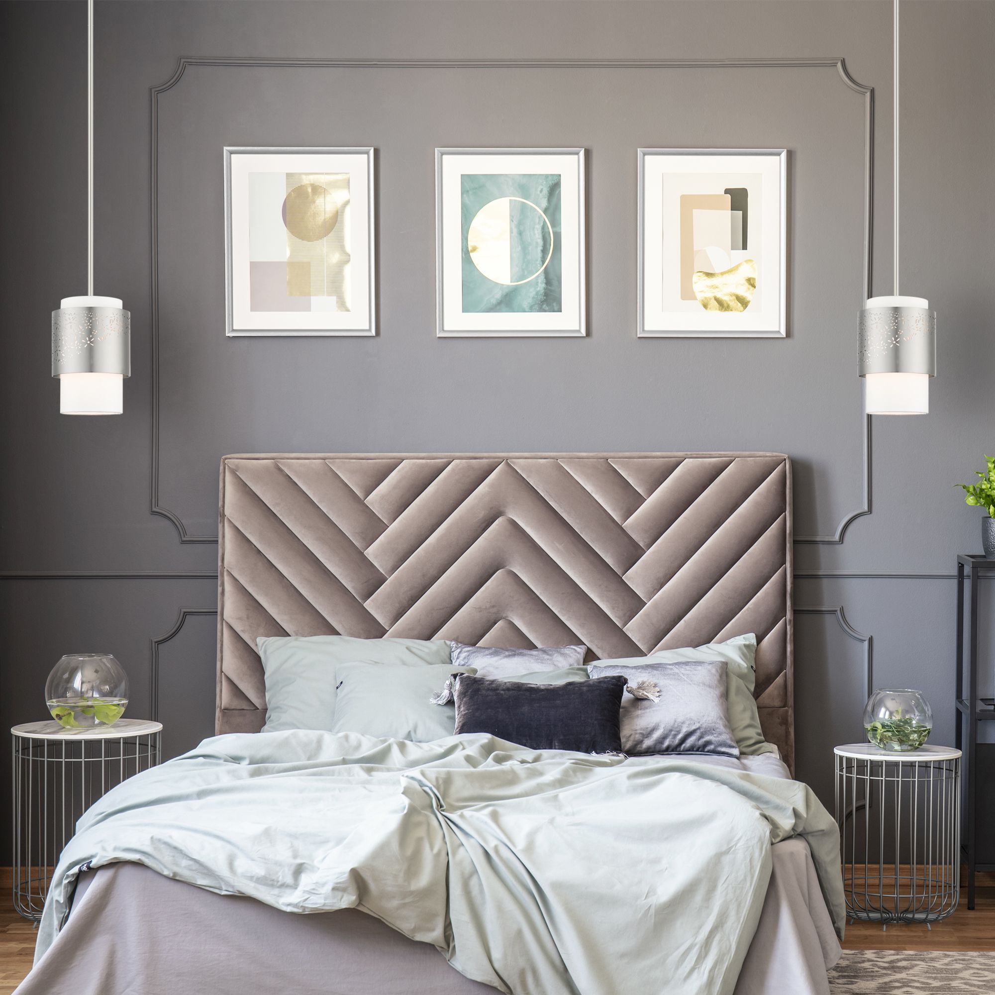 Noria 1 Light Brushed Nickel Pendant