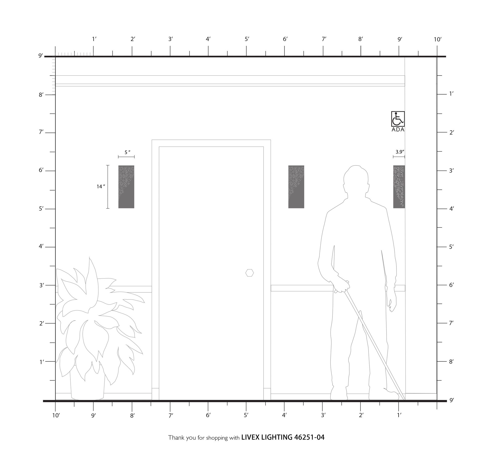 Noria 14" High Black ADA 2-Light Wall Sconce