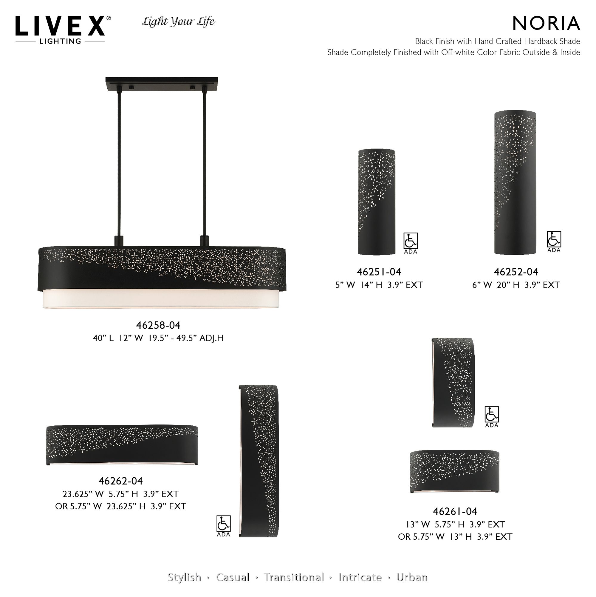 Noria 14" High Black ADA 2-Light Wall Sconce