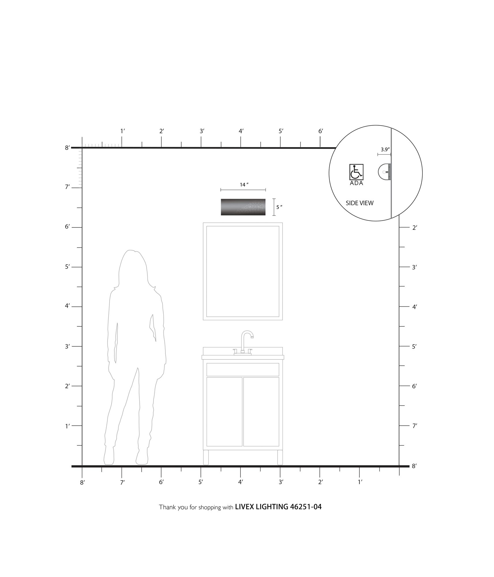 Noria 14" High Black ADA 2-Light Wall Sconce