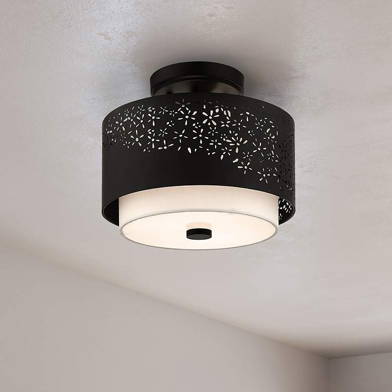Image 1 Noria 2 Light Black Semi Flush