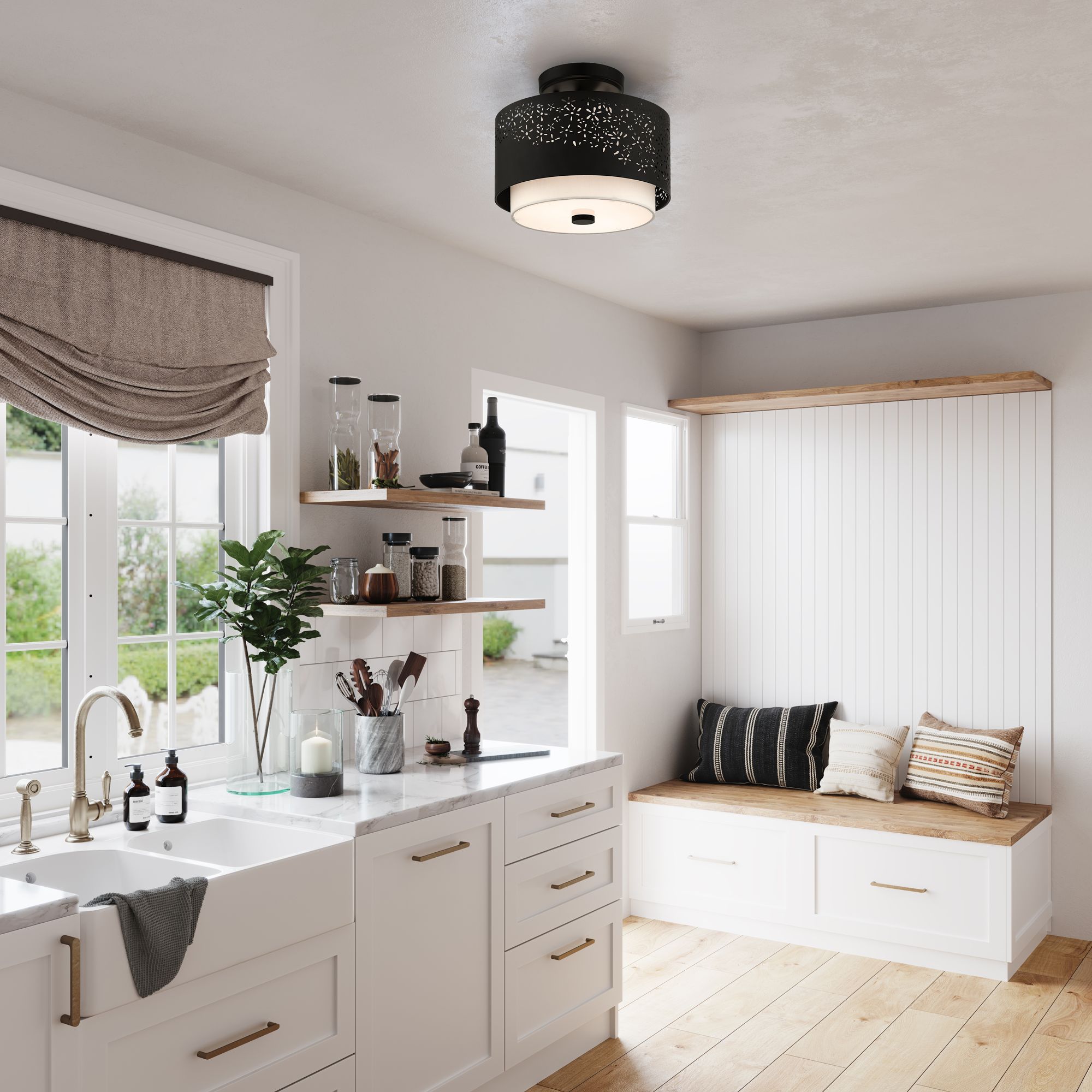 Noria 2 Light Black Semi Flush