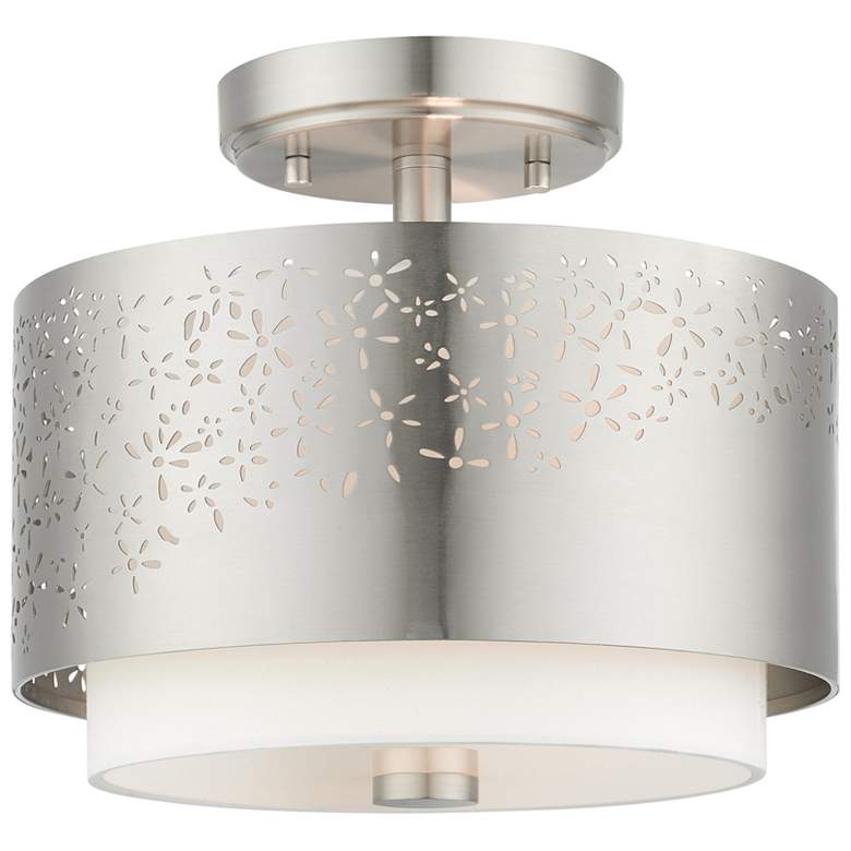 Image 1 Noria 2 Light Brushed Nickel Semi Flush